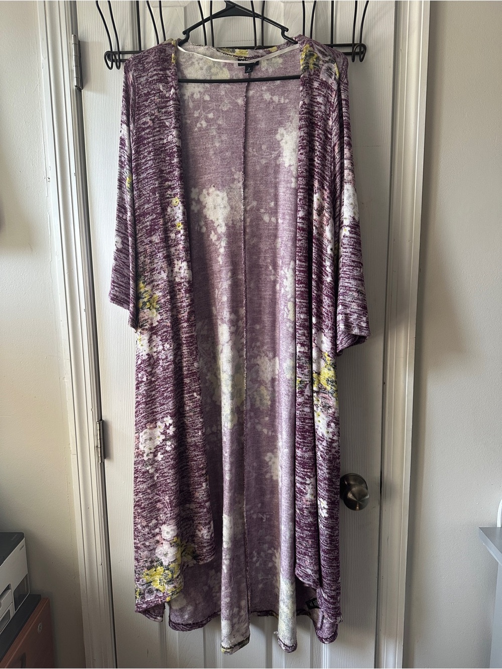 Torrid Lightweight Long Open Cardigan - Purple Floral